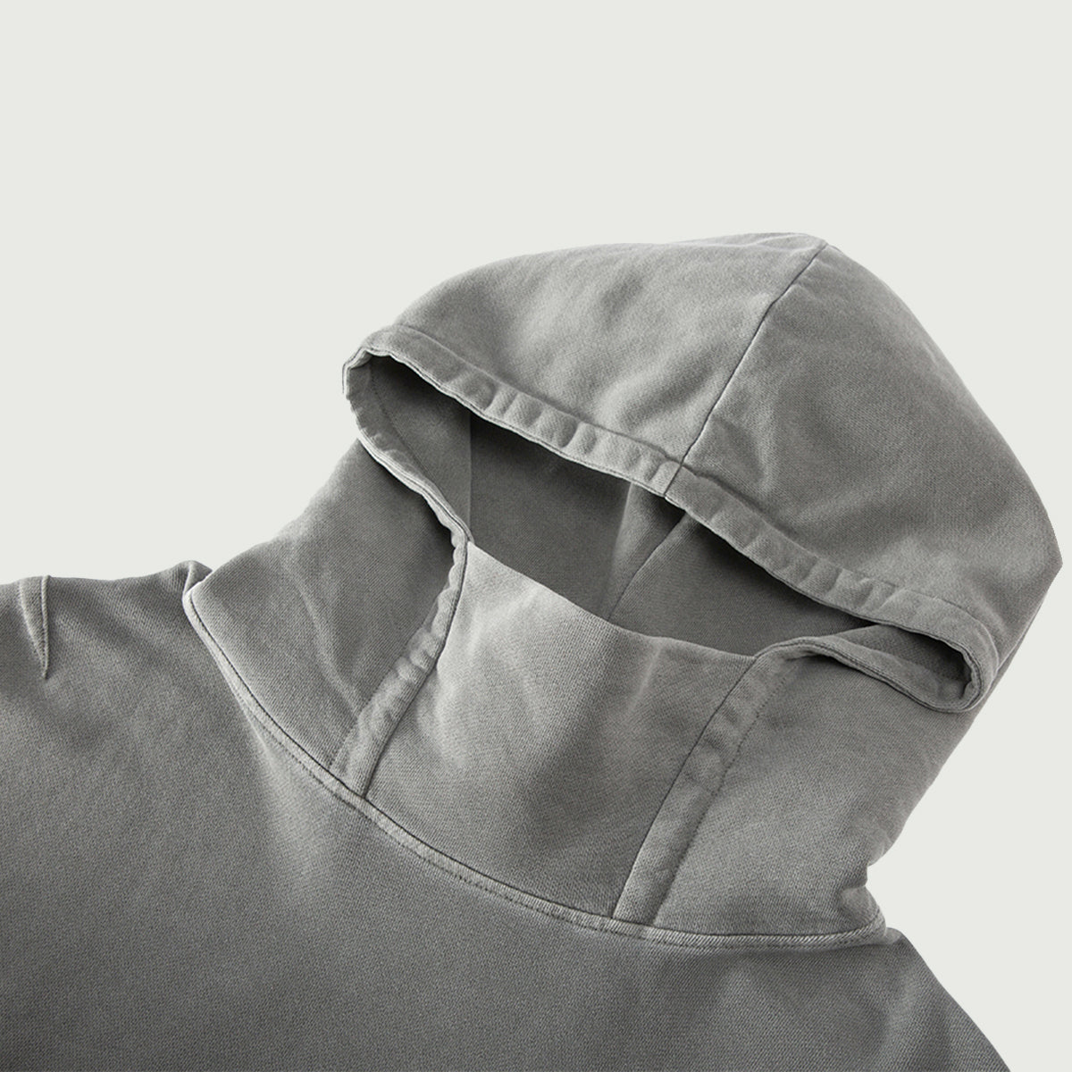 TY Retro Unisex Washed Slit Hem Turtleneck Hoodie