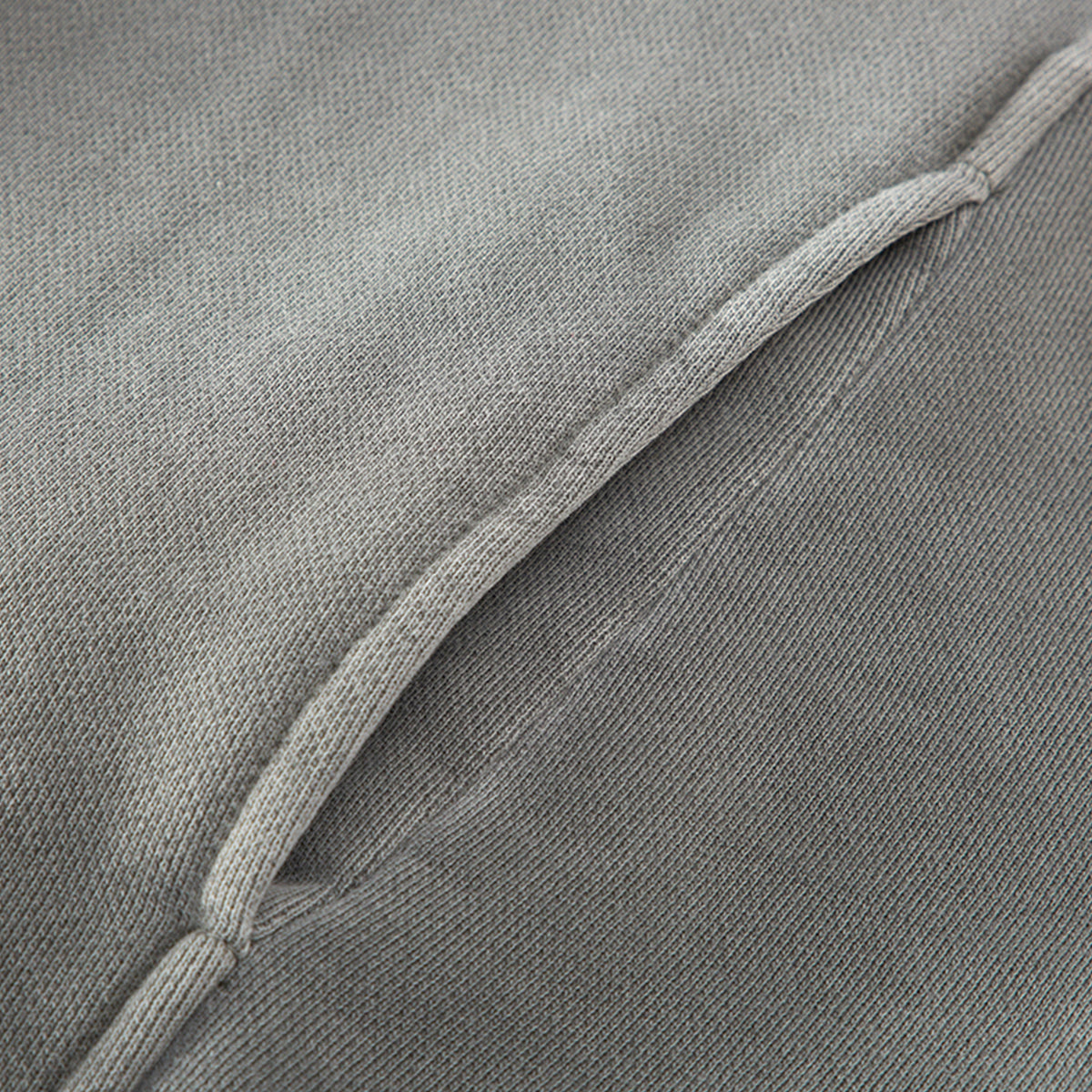 UNTYD white Unisex Washed Slit Hem Turtleneck Hoodie