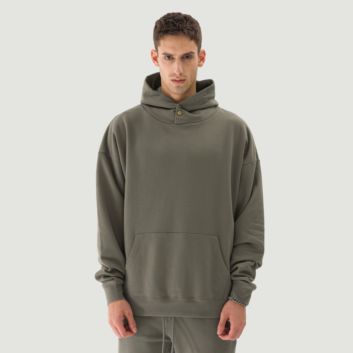 BTB Untyd Unisex Double Snap Brushed Fleece Hoodie